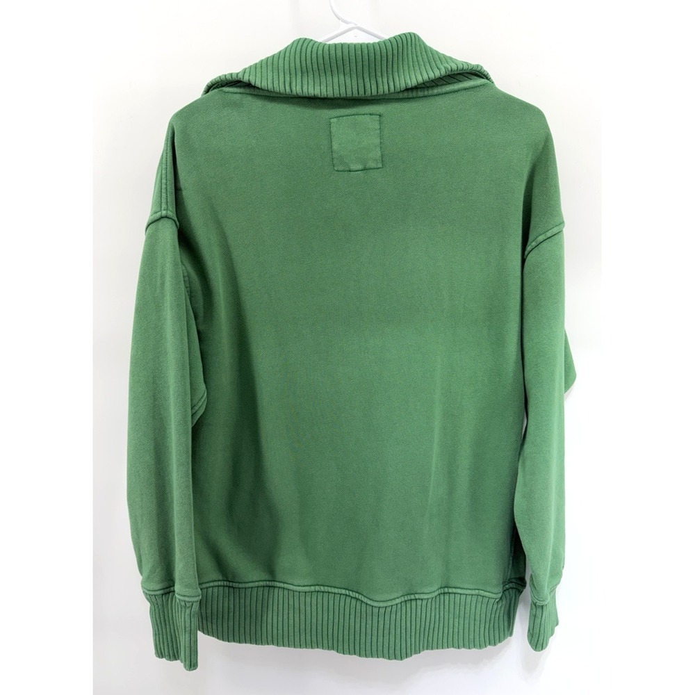 Aerie Down To Earth Quarter 1/4 Zip Sweatshirt Oversized Distressed Women XXS - Picture 4 of 11